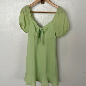 BCBG generation tie front light green mini dress REVOLVE